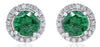 4.32CT DIAMOND & AAA EMERALD 18KT WHITE GOLD 3D ROUND CLASSIC HALO STUD EARRINGS