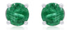 2.04CT DIAMOND & AAA EMERALD 18KT WHITE GOLD 3D ROUND HALO CLASSIC STUD EARRINGS