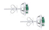 2.04CT DIAMOND & AAA EMERALD 18KT WHITE GOLD 3D ROUND HALO CLASSIC STUD EARRINGS