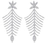 ESTATE LARGE 2.35CT DIAMOND 18KT WHITE GOLD 3D FLOWER FUN HANGING EARRINGS