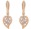 ESTATE .21CT DIAMOND 18KT ROSE GOLD 3D HEART SHAPE LEVERBACK HANGING EARRINGS