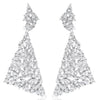 EXTRA LARGE 19.23CT DIAMOND 18KT WHITE GOLD CLUSTER TRIANGULAR HANGING EARRINGS