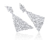 EXTRA LARGE 19.23CT DIAMOND 18KT WHITE GOLD CLUSTER TRIANGULAR HANGING EARRINGS