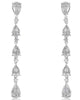 ESTATE 1.42CT DIAMOND 18K WHITE GOLD ROUND & BAGUETTE TEAR DROP HANGING EARRINGS