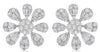 ESTATE 2.75CT DIAMOND 18KT WHITE GOLD 3D ROUND & BAGUETTE FLOWER STUD EARRINGS