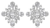 LARGE 1.93CT DIAMOND 18KT WHITE GOLD 3D ROUND & BAGUETTE FLOWER CLUSTER EARRINGS
