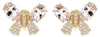 ESTATE 1.74CT DIAMOND & AAA MORGANITE 14K YELLOW GOLD 3D BUTTERFLY STUD EARRINGS