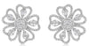 ESTATE 1.30CT DIAMOND 18KT WHITE GOLD 3D MULTI FLOWER ROUND & BAGUETTE EARRINGS