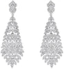 LARGE 7.39CT DIAMOND 18KT WHITE GOLD 3D CLUSTER FLOWER LEAF HANGING EARRINGS