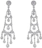 LARGE 3.54CT DIAMOND 18KT WHITE GOLD ROUND & BAGUETTE BUTTERFLY HANGING EARRINGS