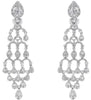 LARGE 2.96CT DIAMOND 18K WHITE GOLD BAGUETTE CLUSTER CHANDELIER HANGING EARRINGS