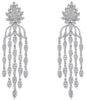 LARGE 4.05CT DIAMOND 18KT WHITE GOLD CLUSTER FLOWER CHANDELIER HANGING EARRINGS