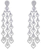 LARGE 4.26CT DIAMOND 18KT WHITE GOLD 3D MULTI ROW CHANDELIER HANGING EARRINGS