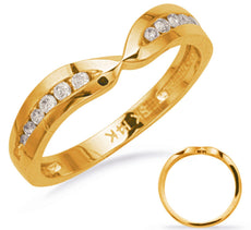 ESTATE .17CT DIAMOND 14K YELLOW GOLD 3D CLASSIC CHANNEL V SHAPE ANNIVERSARY RING