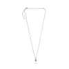 ESTATE .09CT DIAMOND & AAA SAPPHIRE 14K WHITE GOLD CHAMSA LUCKY FLOATING PENDANT