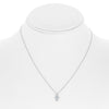 ESTATE .09CT DIAMOND & AAA SAPPHIRE 14K WHITE GOLD CHAMSA LUCKY FLOATING PENDANT