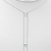 ESTATE .20CT DIAMOND & AAA TURQUOISE 14K WHITE GOLD TRILLION LARIAT FUN NECKLACE