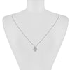 ESTATE .15CT DIAMOND 14KT WHITE GOLD CLASSIC CHAMSA HAMSA SIDEWAY LUCKY NECKLACE