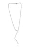 ESTATE .12CT DIAMOND 14KT WHITE GOLD 3D CLASSIC SOLITAIRE LARIAT FUN NECKLACE