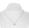 .28CT DIAMOND 14K WHITE GOLD 3D ROUND & BAGUETTE SNOWFLAKE STAR FLOATING PENDANT