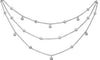 ESTATE .39CT DIAMOND 14KT WHITE GOLD 3D CLASSIC 3 ROW BY THE YARD FUN NECKLACE