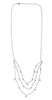 ESTATE .39CT DIAMOND 14KT WHITE GOLD 3D CLASSIC 3 ROW BY THE YARD FUN NECKLACE