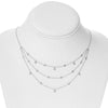 ESTATE .39CT DIAMOND 14KT WHITE GOLD 3D CLASSIC 3 ROW BY THE YARD FUN NECKLACE