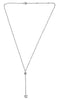 ESTATE .05CT DIAMOND 14KT WHITE GOLD 3D CLASSIC DOUBLE STAR LARIAT LOVE NECKLACE