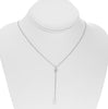 ESTATE .05CT DIAMOND 14KT WHITE GOLD 3D CLASSIC DOUBLE STAR LARIAT LOVE NECKLACE