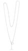 ESTATE .11CT DIAMOND 14KT WHITE GOLD 3D HEXAGON LOVE KNOT LARIAT NECKLACE