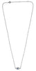 ESTATE .17CT DIAMOND & AAA SAPPHIRE 14KT WHITE GOLD 3D EVIL EYE LUCKY NECKLACE