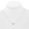 ESTATE .17CT DIAMOND & AAA SAPPHIRE 14KT WHITE GOLD 3D EVIL EYE LUCKY NECKLACE