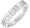 .43CT DIAMOND 14KT WHITE GOLD 3D ROUND & BAGUETTE 2 ROW CHANNEL ANNIVERSARY RING