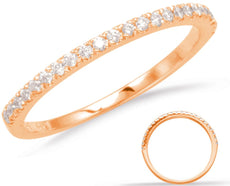 .17CT DIAMOND 14KT ROSE GOLD 3D SHARED PRONG SEMI ETERNITY 2MM ANNIVERSARY RING