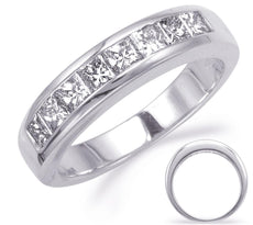 .60CT DIAMOND 14K WHITE GOLD 3D PRINCESS CHANNEL SEMI ETERNITY ANNIVERSARY RING