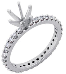 .80CT DIAMOND 14KT WHITE GOLD 6 PRONG ROUND ETERNITY SEMI MOUNT ENGAGEMENT RING