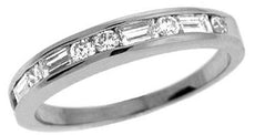 .48CT DIAMOND 14KT WHITE GOLD ROUND & BAGUETTE CLASSIC CHANNEL ANNIVERSARY RING