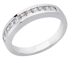 .60CT DIAMOND 14KT WHITE GOLD 3D PRINCESS CHANNEL SEMI ETERNITY ANNIVERSARY RING
