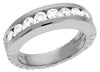 ESTATE .70CT DIAMOND PLATINUM 3D CLASSIC ROUND CHANNEL FILIGREE ANNIVERSARY RING
