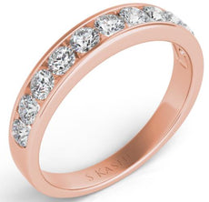 .72CT DIAMOND 14KT ROSE GOLD 3D CHANNEL SEMI ETERNITY WEDDING ANNIVERSARY RING