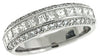 1.01CT DIAMOND 14KT WHITE GOLD 3D 3 ROW CHANNEL SEMI ETERNITY ANNIVERSARY RING