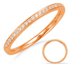 .11CT DIAMOND 14KT ROSE GOLD CLASSIC PAVE CHANNEL SEMI ETERNITY ANNIVERSARY RING