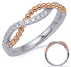 .18CT DIAMOND 14KT WHITE & ROSE GOLD MULTI WAVE CRISS CROSS X INFINITY LOVE RING