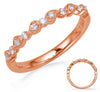 .16CT DIAMOND 14KT ROSE GOLD ROUND & PEAR SHAPE FILIGREE SEMI ETERNITY FUN RING