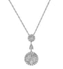 ESTATE .89CT ROUND DIAMOND 18K WHITE GOLD CLASSIC CLUSTER ROUND PAVE FUN PENDANT