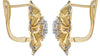 ESTATE .82CT DIAMOND 14KT YELLOW GOLD 3D FLOWER HANDCRAFTED HANGING EARRINGS