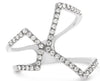 ESTATE WIDE .27CT DIAMOND 14KT WHITE GOLD 3D CLASSIC GEOMETRIC FUN RING