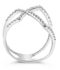 ESTATE WIDE .27CT DIAMOND 14KT WHITE GOLD 3D CLASSIC GEOMETRIC FUN RING