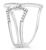 ESTATE WIDE .27CT DIAMOND 14KT WHITE GOLD 3D CLASSIC GEOMETRIC FUN RING