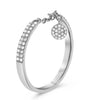 ESTATE .14CT DIAMOND 14KT WHITE GOLD 3D CLASSIC TWO ROW LOVE KNOT FUN RING